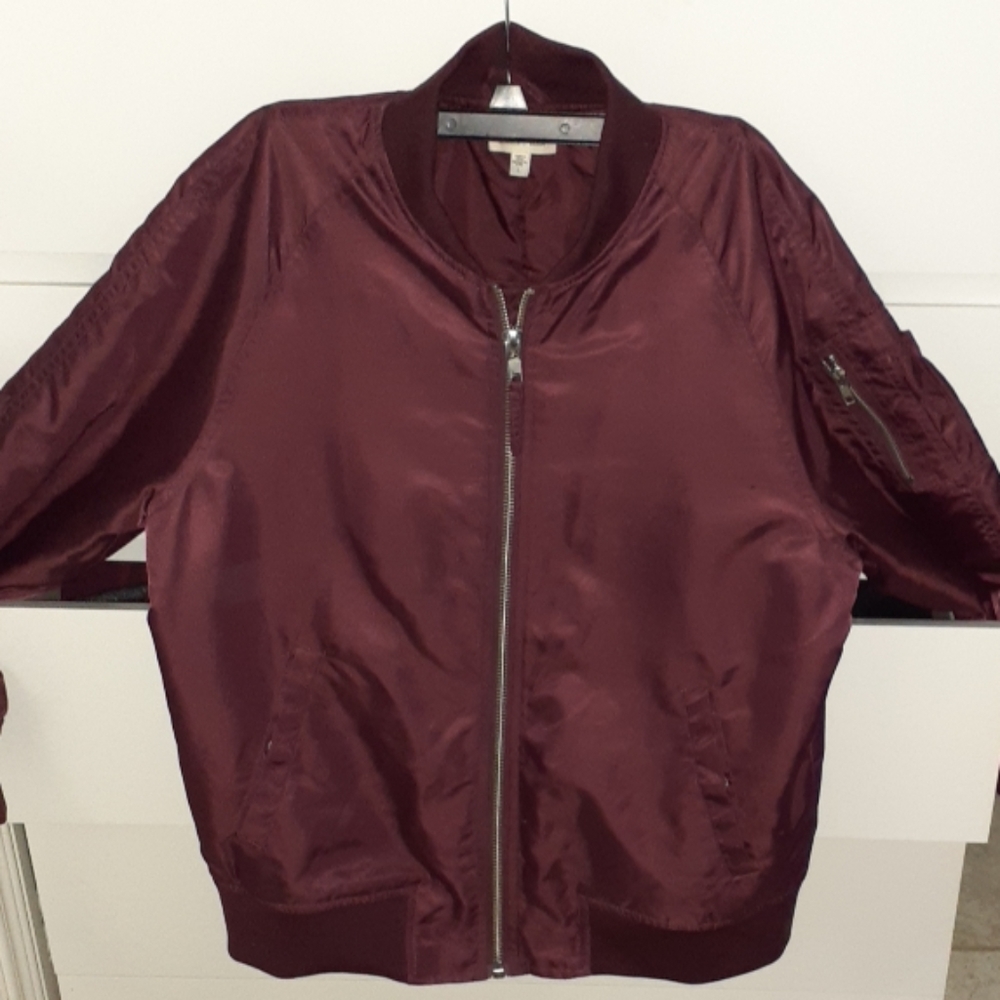 Maroon bomber jacket